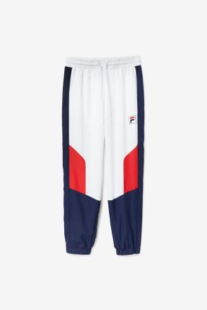 FILA Cyril Pants White / Navy / Red,Mens Clothing | CA.FJLHDU042